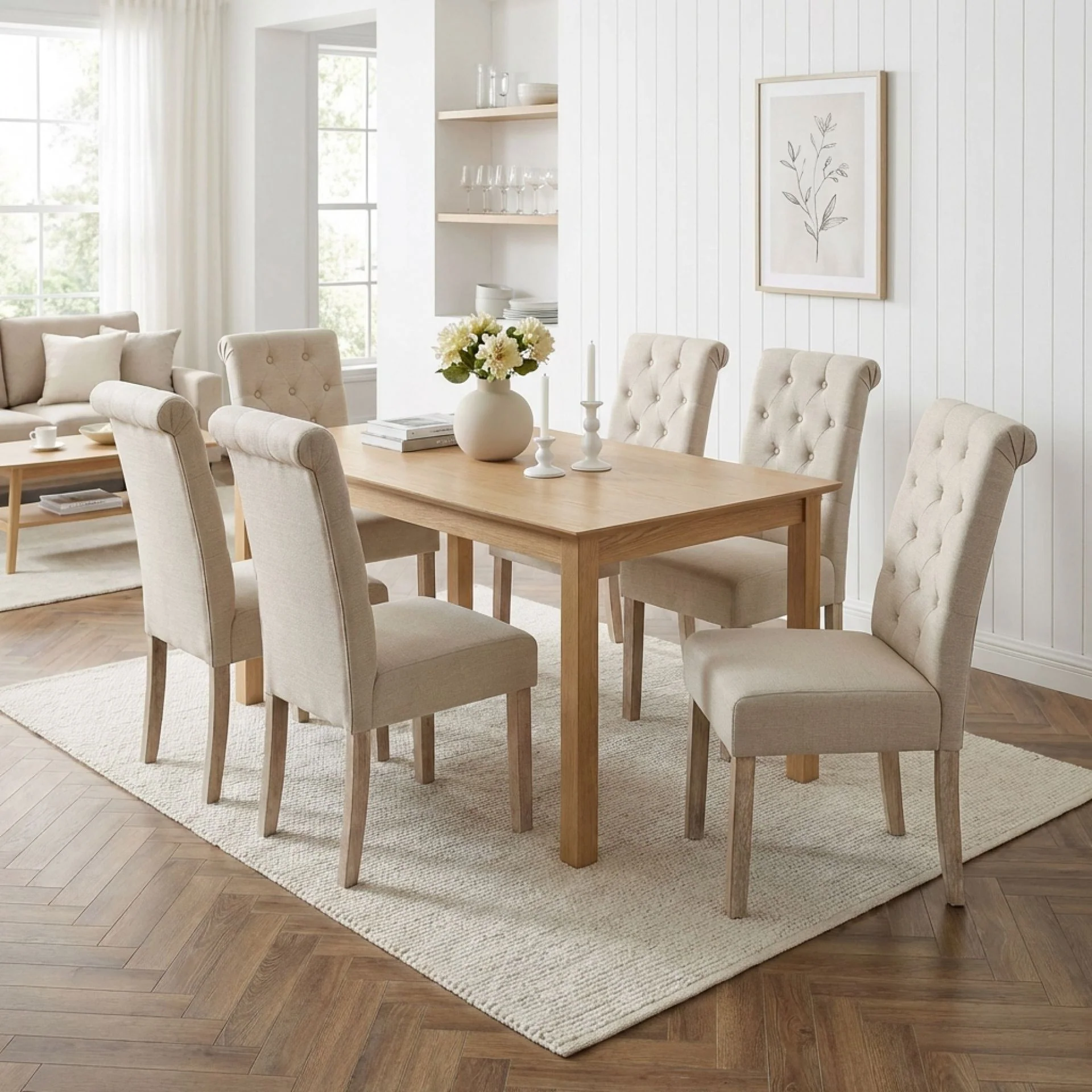 Zoey Upholstered Dining Chair - Set of 2 - Beige - Image 4