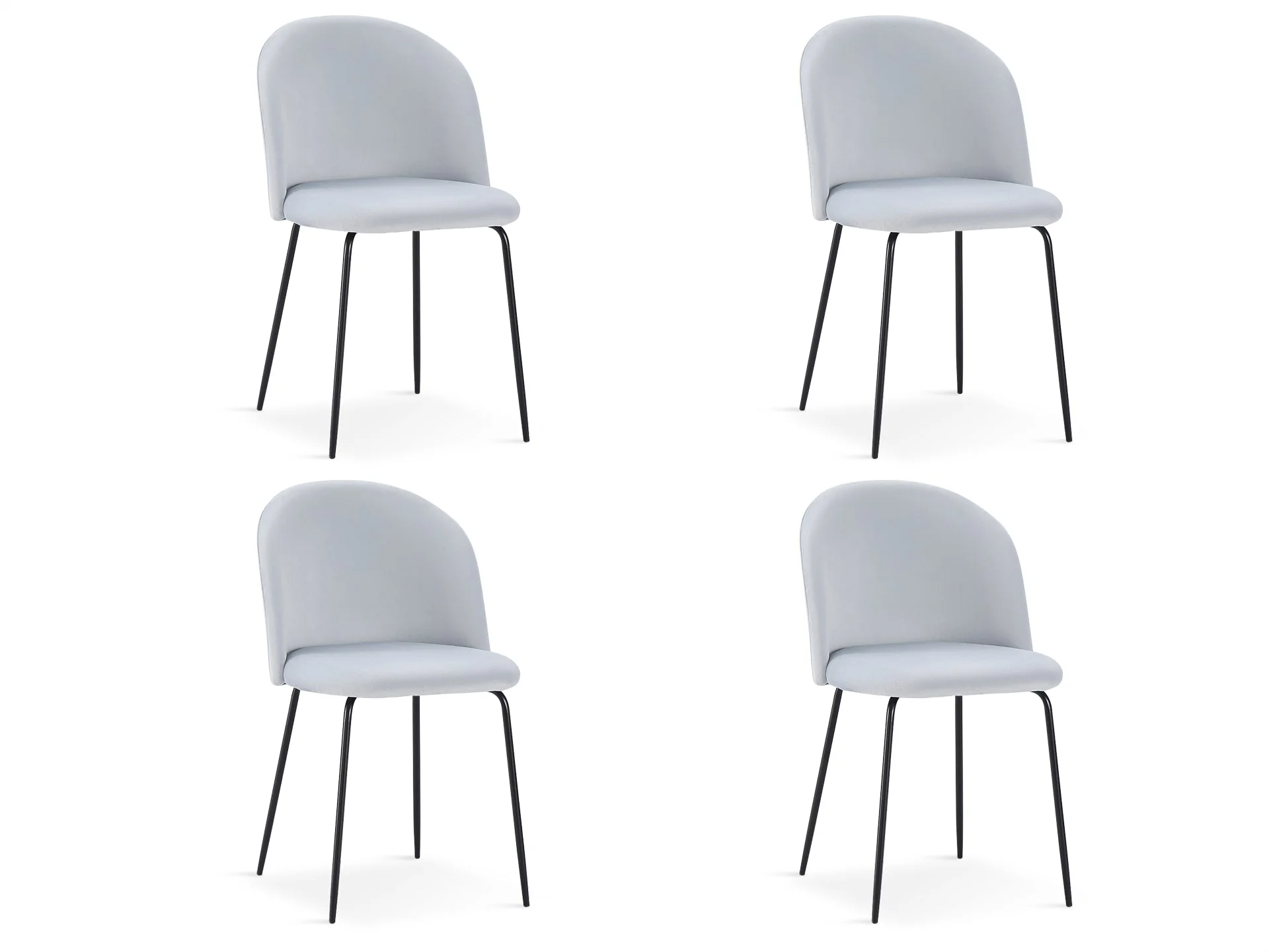 Zoya Dining Chair - Set of 4 - Cool Light Grey - Image 4